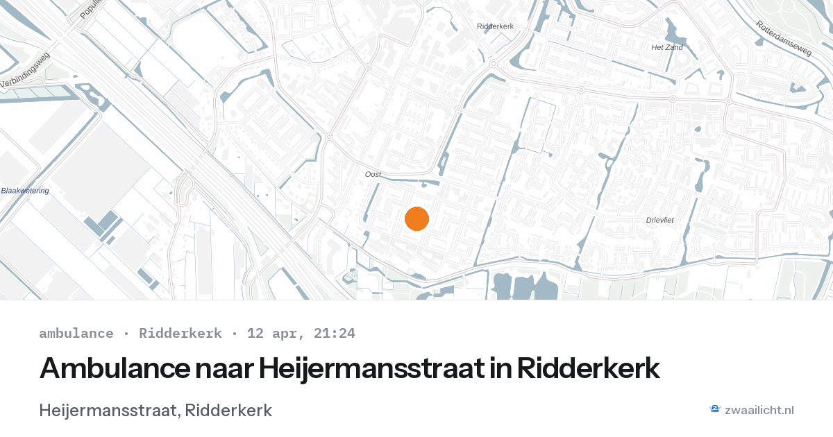 Ambulance naar Heijermansstraat in Ridderkerk — 12 apr 2026