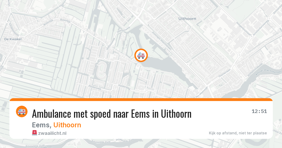 Ambulance met spoed naar Eems in Uithoorn — 8 aug 2026