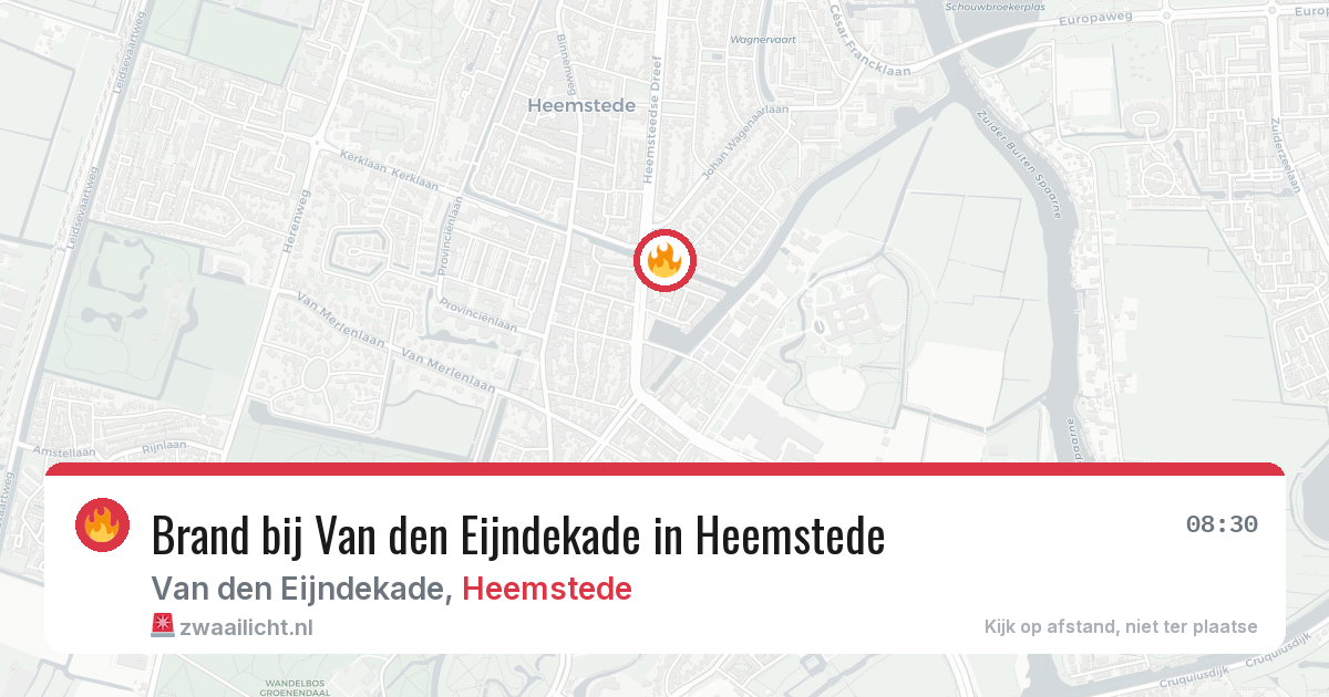 Brand bij Van den Eijndekade in Heemstede — 12 jun 2026
