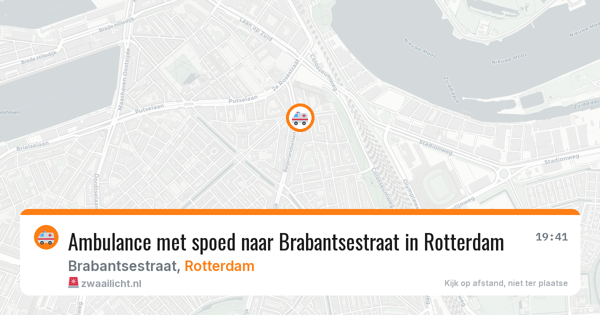 Ambulance met spoed naar Brabantsestraat in Rotterdam — 9 aug 2026