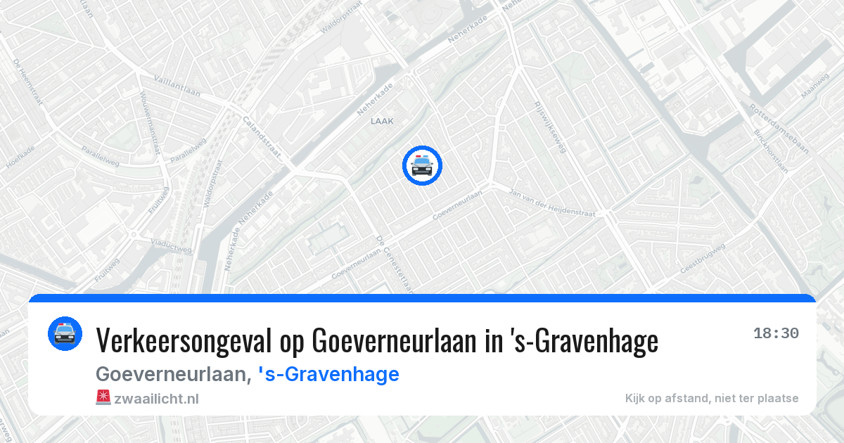 Verkeersongeval op Goeverneurlaan in 's-Gravenhage — 11 apr 2026