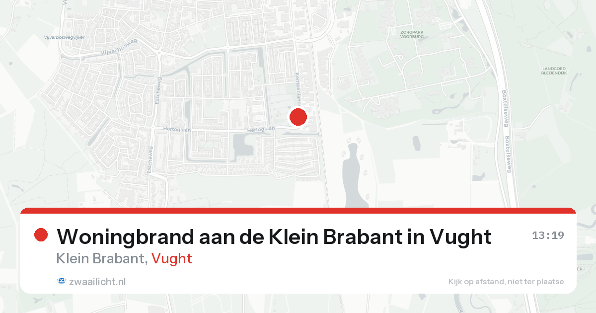 Woningbrand aan de Klein Brabant in Vught — 19 aug 2026