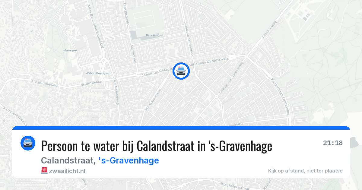 Persoon te water bij Calandstraat in 's-Gravenhage — 19 mrt 2026