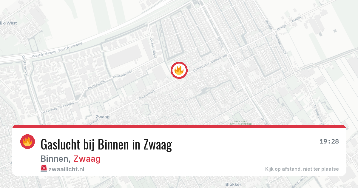 Gaslucht bij Binnen in Zwaag — 8 apr 2026