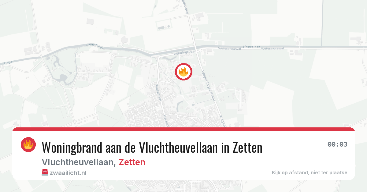 Woningbrand aan de Vluchtheuvellaan in Zetten — 15 mei 2026