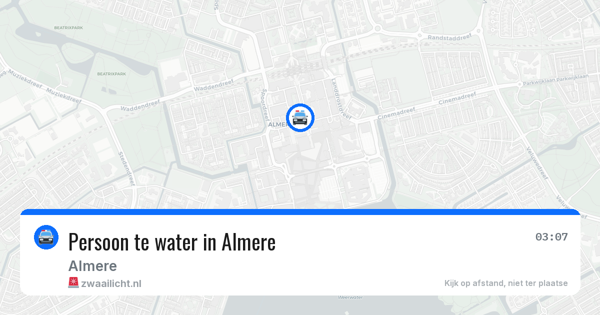Persoon te water in Almere — 23 feb 2026