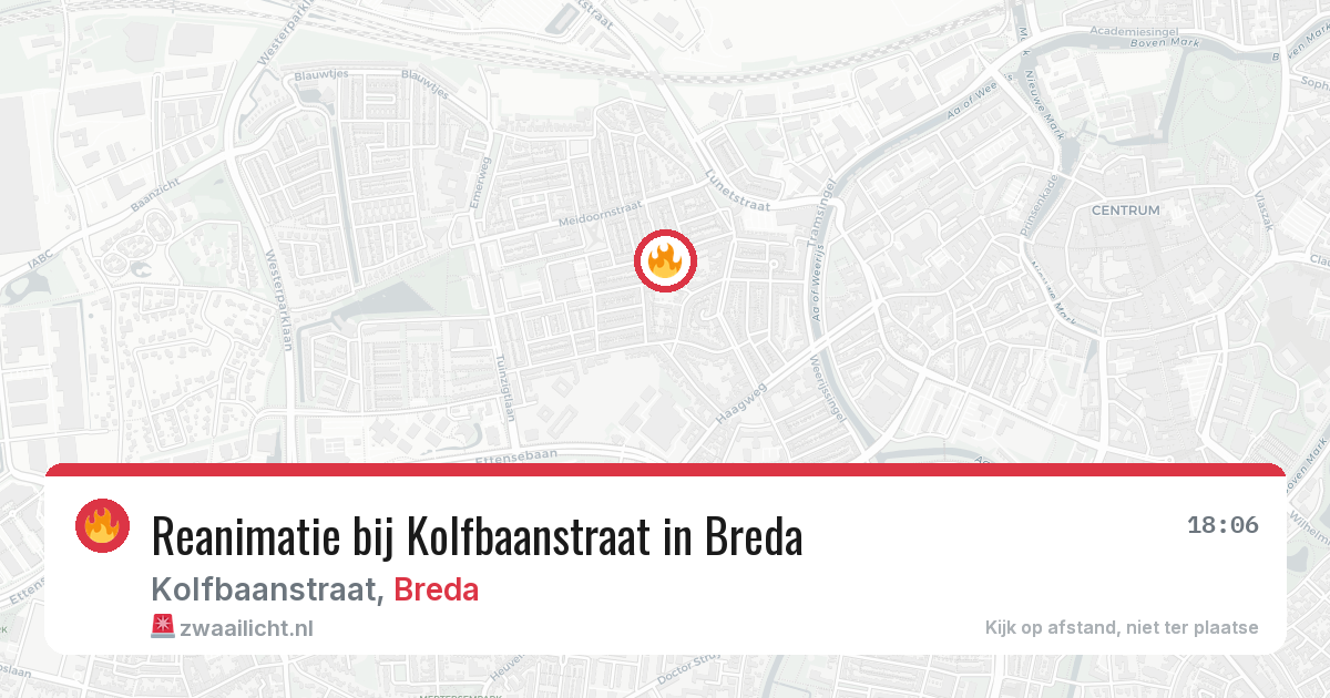 Reanimatie bij Kolfbaanstraat in Breda — 2 jul 2026