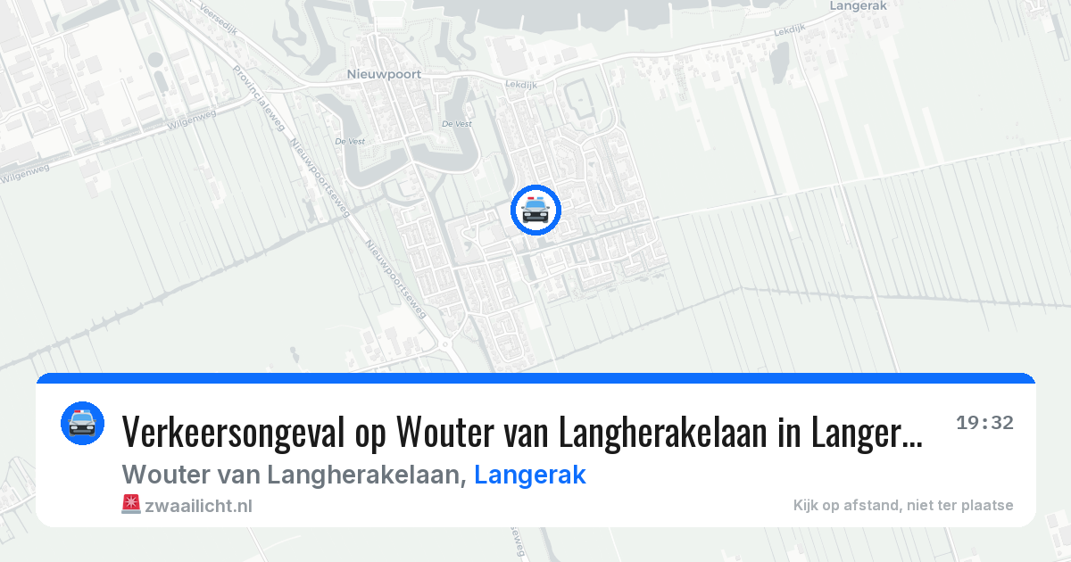 Verkeersongeval op Wouter van Langherakelaan in Langerak — 31 jul 2026