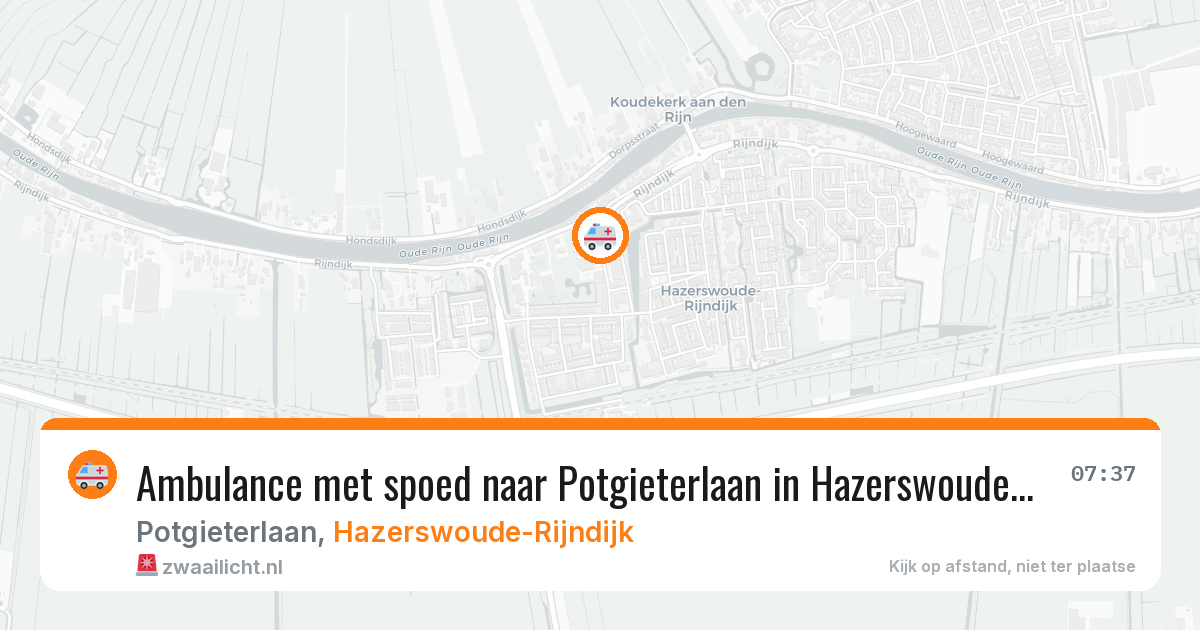 Ambulance met spoed naar Potgieterlaan in Hazerswoude-Rijndijk — 12 jun 2026