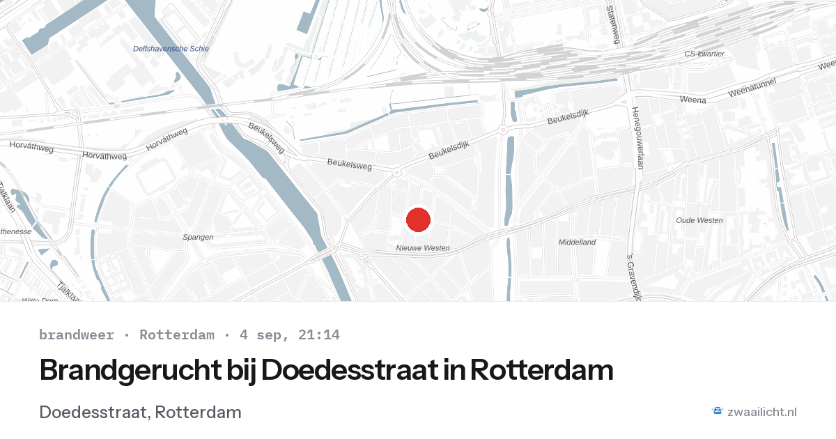 Brandgerucht bij Doedesstraat in Rotterdam — 4 sep 2026
