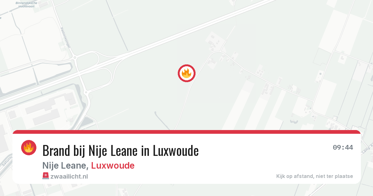 Brand bij Nije Leane in Luxwoude — 16 jul 2026