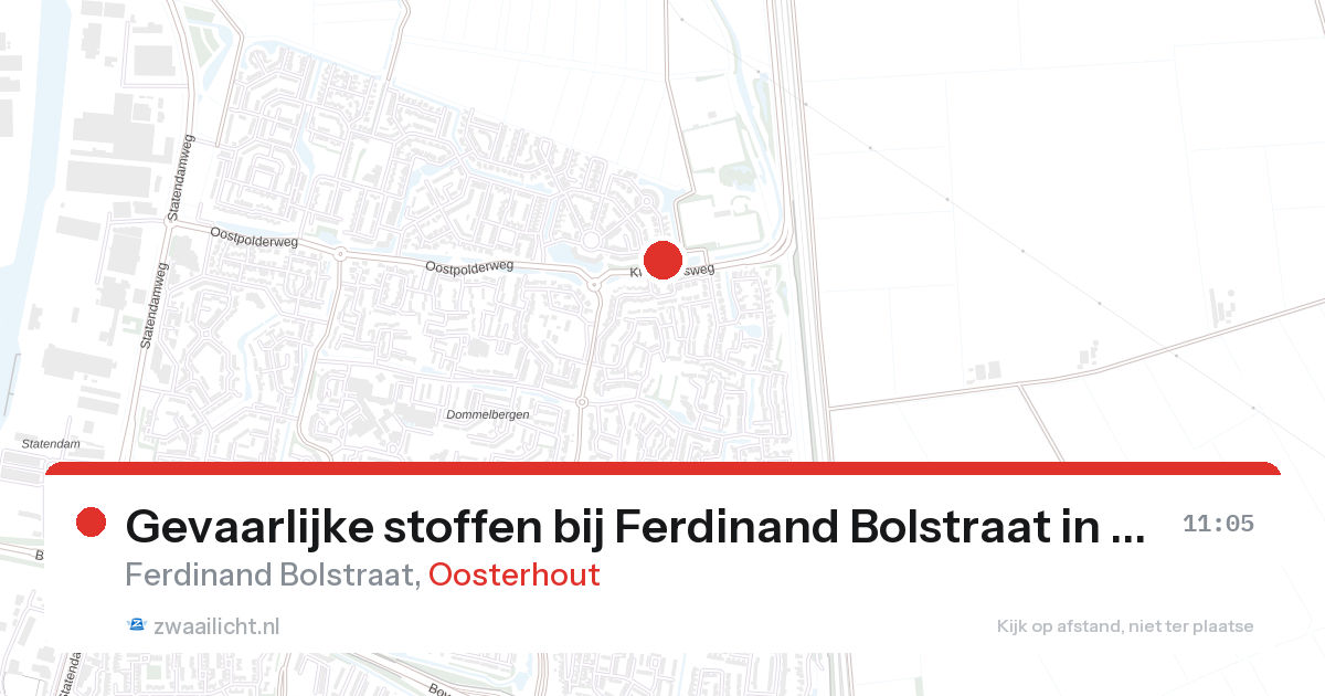 Gevaarlijke stoffen bij Ferdinand Bolstraat in Oosterhout — 13 mrt 2026