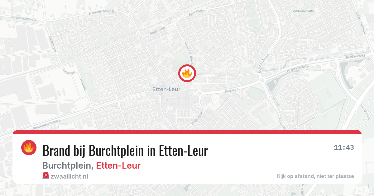 Brand bij Burchtplein in Etten-Leur — 10 jun 2026