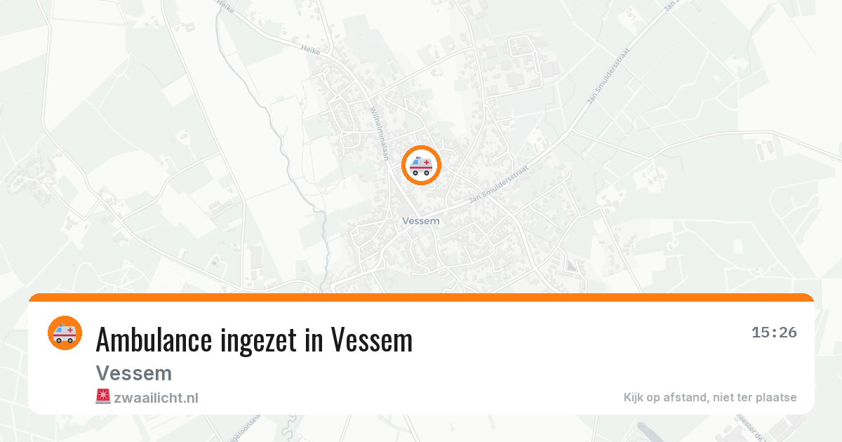 Ambulance ingezet in Vessem — 9 feb 2026 | 🚨 Zwaailicht.nl