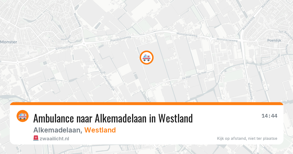 Ambulance naar Alkemadelaan in Westland — 12 aug 2026