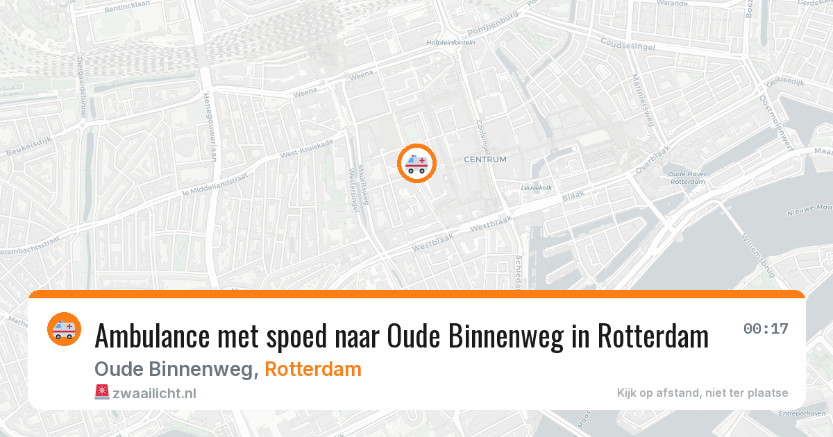 Ambulance met spoed naar Oude Binnenweg in Rotterdam — 25 mei 2026