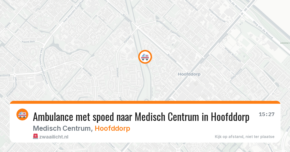 Ambulance met spoed naar Medisch Centrum in Hoofddorp — 12 aug 2026
