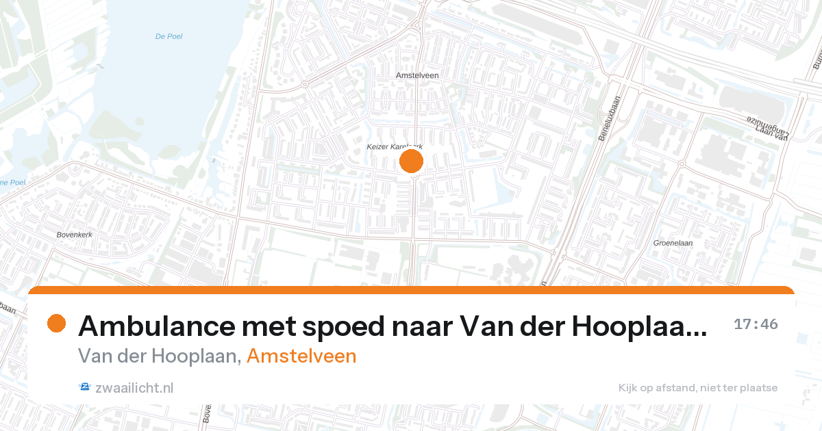 Ambulance met spoed naar Van der Hooplaan in Amstelveen — 28 aug 2026