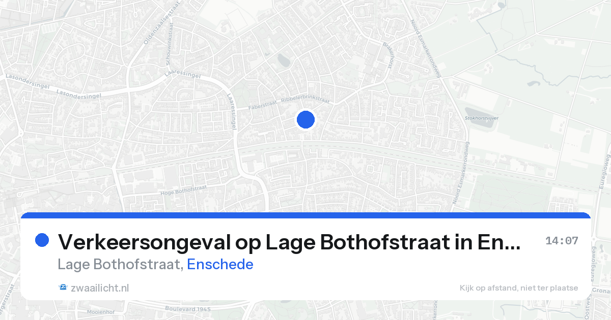 Verkeersongeval op Lage Bothofstraat in Enschede — 16 aug 2026