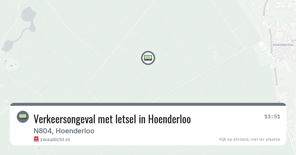 Verkeersongeval met letsel in Hoenderloo — 6 aug 2026