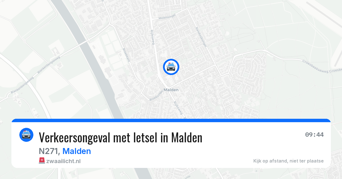 Verkeersongeval met letsel in Malden — 24 mrt 2026