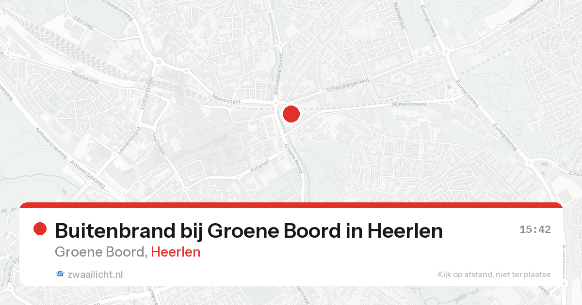 Buitenbrand bij Groene Boord in Heerlen — 16 aug 2026