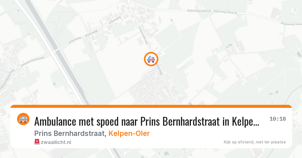 Ambulance met spoed naar Prins Bernhardstraat in Kelpen-Oler — 9 jul 2026