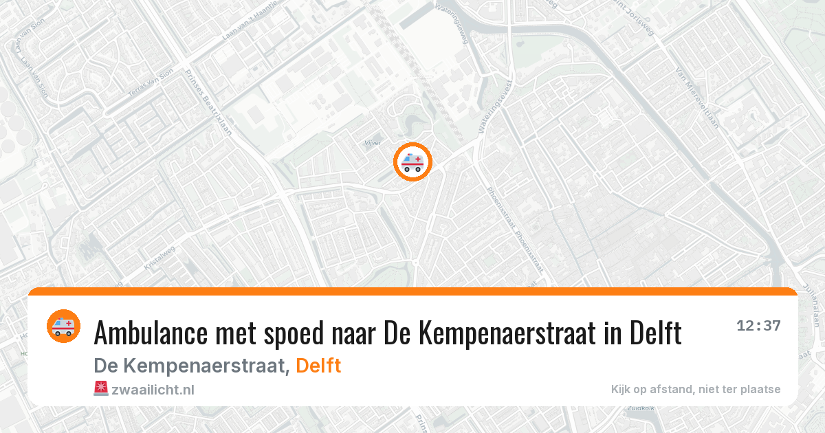 Ambulance met spoed naar De Kempenaerstraat in Delft — 11 jul 2026