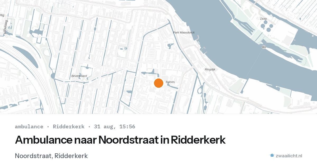 Ambulance naar Noordstraat in Ridderkerk — 31 aug 2026
