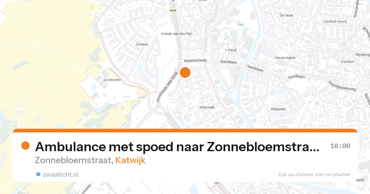 Ambulance met spoed naar Zonnebloemstraat in Katwijk — 12 mrt 2026