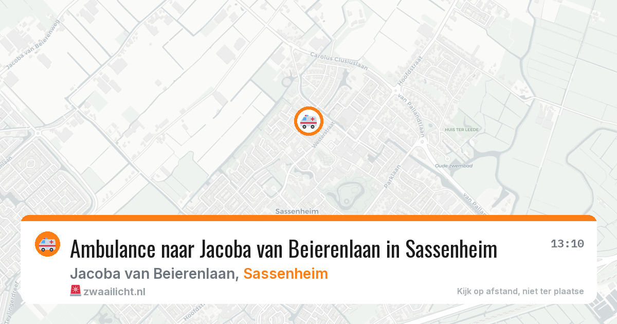 Ambulance naar Jacoba van Beierenlaan in Sassenheim — 9 aug 2026