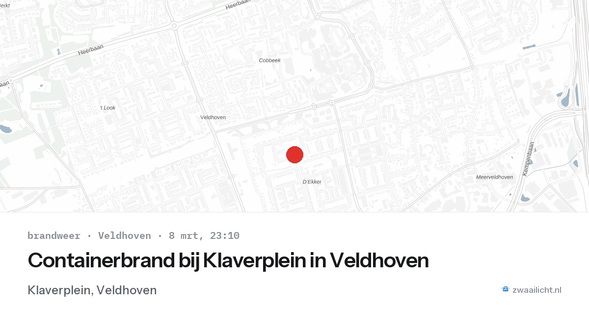 Containerbrand bij Klaverplein in Veldhoven — 8 mrt 2026
