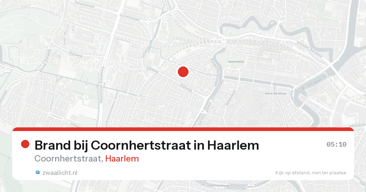 Brand bij Coornhertstraat in Haarlem — 21 aug 2026