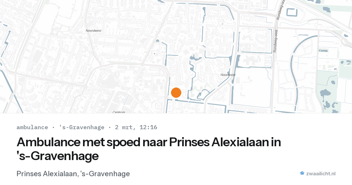 Ambulance met spoed naar Prinses Alexialaan in 's-Gravenhage — 2 mrt 2026