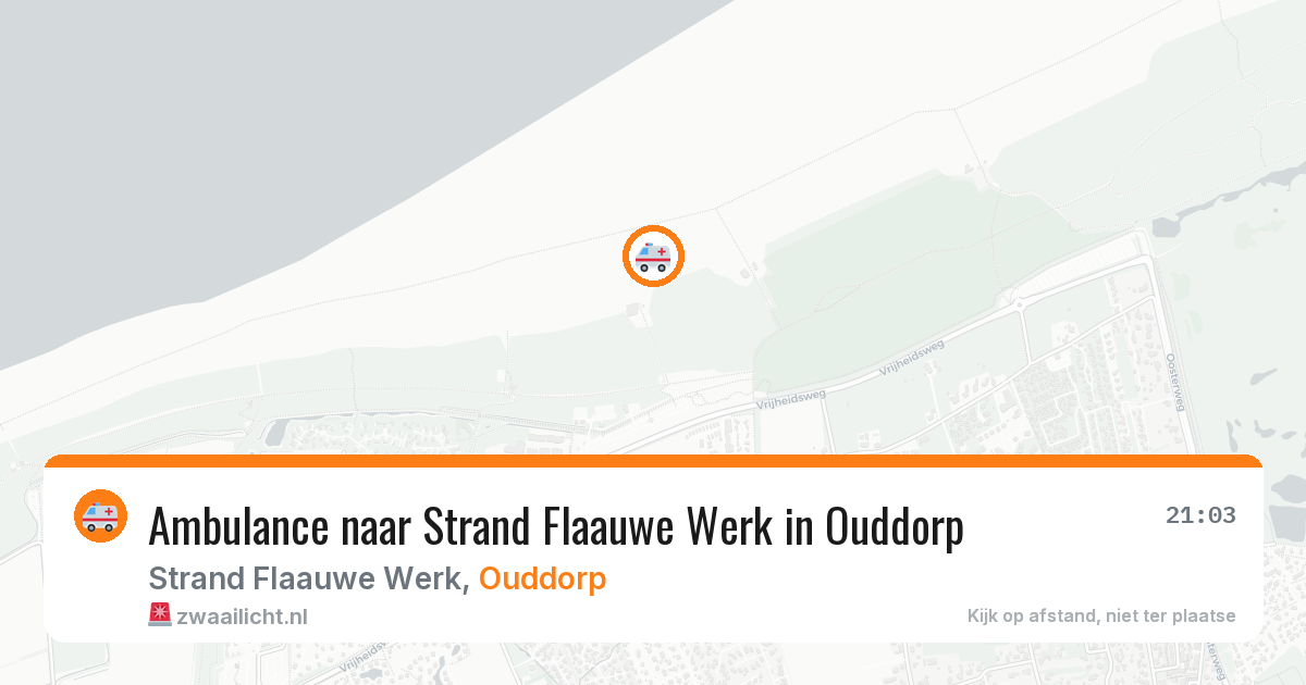 Ambulance naar Strand Flaauwe Werk in Ouddorp — 12 aug 2026