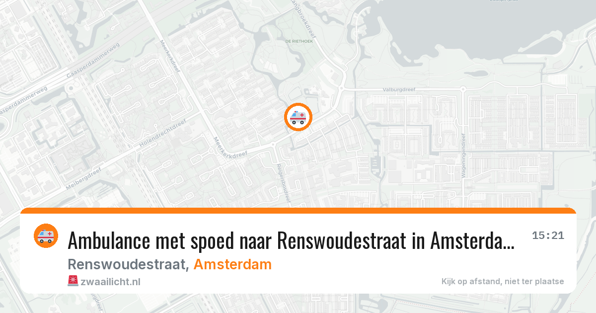 Ambulance met spoed naar Renswoudestraat in Amsterdam — 23 mei 2026