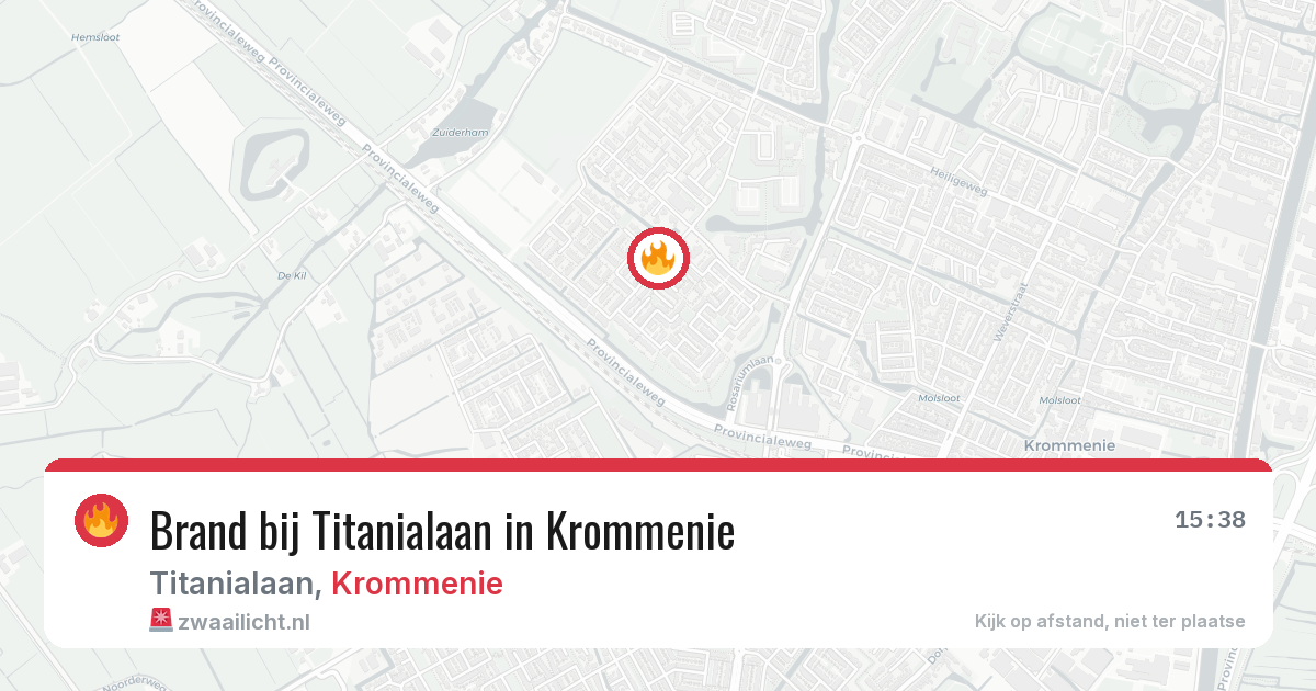 Brand bij Titanialaan in Krommenie — 1 aug 2026
