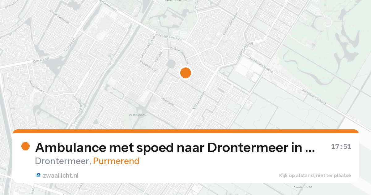 Ambulance met spoed naar Drontermeer in Purmerend — 23 aug 2026