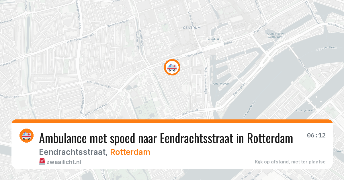 Ambulance met spoed naar Eendrachtsstraat in Rotterdam — 10 jul 2026
