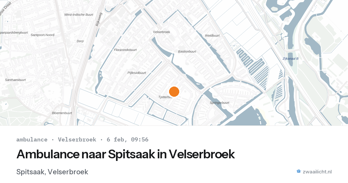 Ambulance naar Spitsaak in Velserbroek — 6 feb 2026