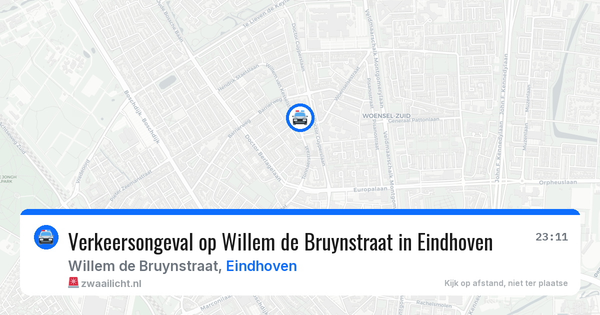 Verkeersongeval op Willem de Bruynstraat in Eindhoven — 28 mrt 2026
