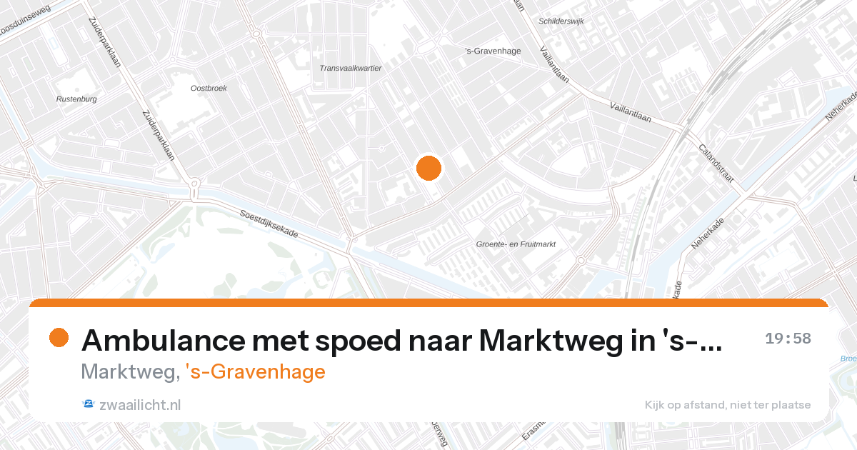 Ambulance met spoed naar Marktweg in 's-Gravenhage — 28 aug 2026