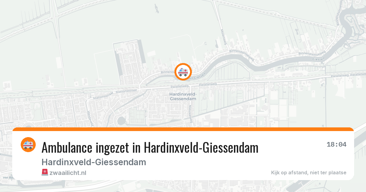Ambulance ingezet in Hardinxveld-Giessendam — 18 jun 2026