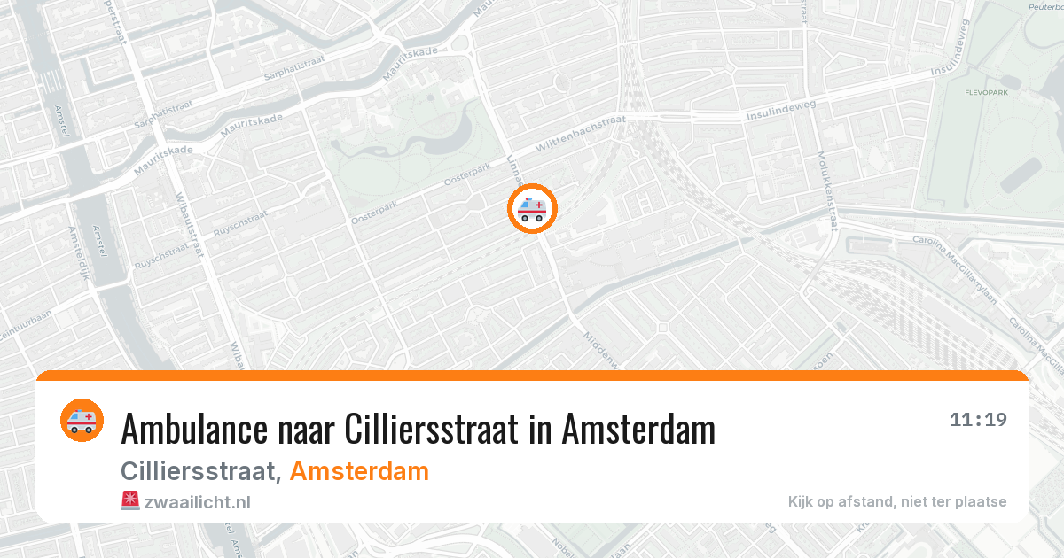 Ambulance naar Cilliersstraat in Amsterdam — 8 aug 2026