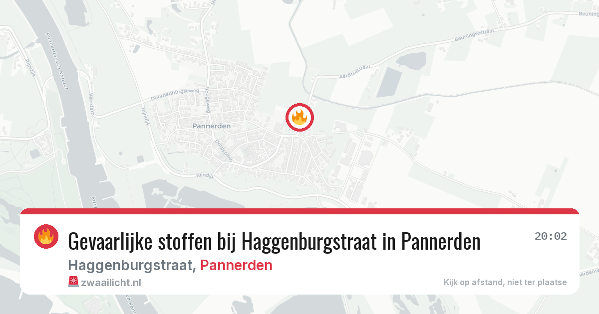 Gevaarlijke stoffen bij Haggenburgstraat in Pannerden — 12 apr 2026