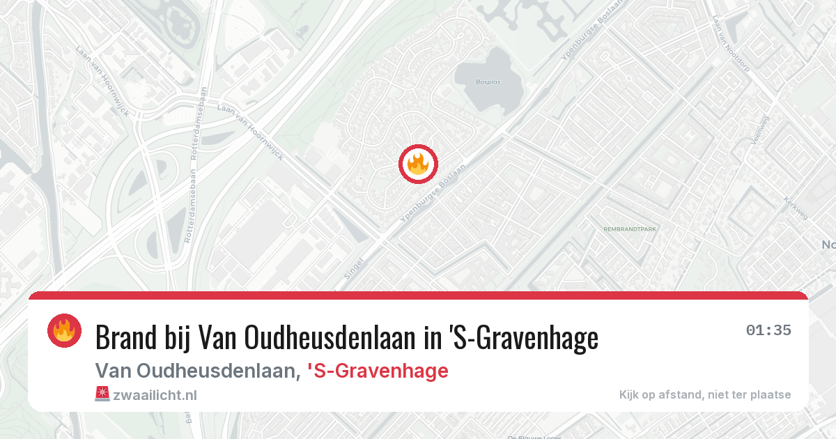 Brand bij Van Oudheusdenlaan in 'S-Gravenhage — 9 mei 2026