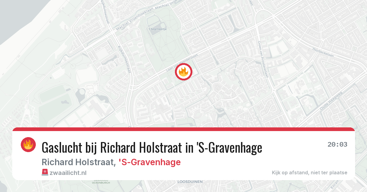 Gaslucht bij Richard Holstraat in 'S-Gravenhage — 21 apr 2026