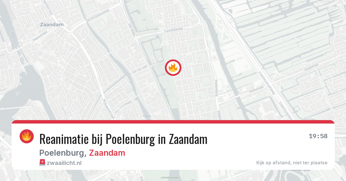 Reanimatie bij Poelenburg in Zaandam — 7 jul 2026