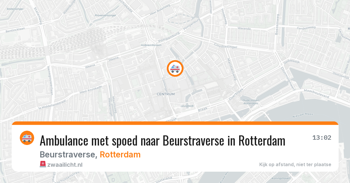 Ambulance met spoed naar Beurstraverse in Rotterdam — 16 mei 2026