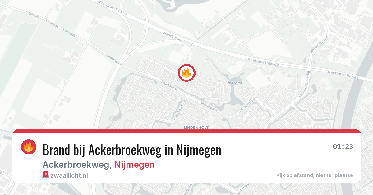 Brand bij Ackerbroekweg in Nijmegen — 7 aug 2026